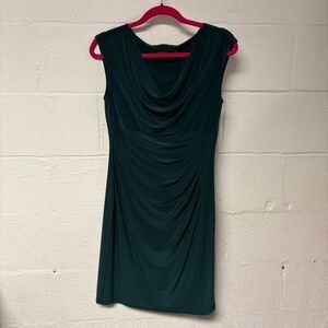 Lauren Ralph Lauren Women’s Dark Green Draped Mini Sleeveless Dress Size 10P